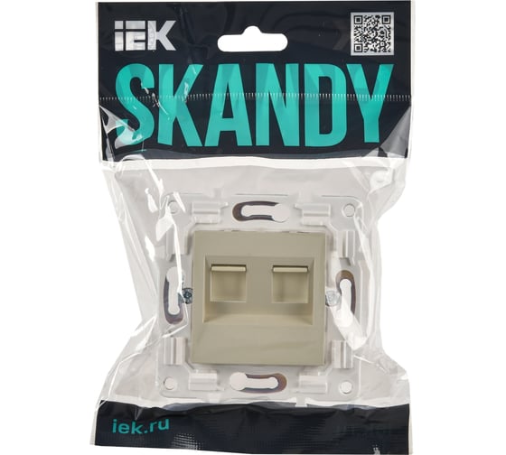 Розетка компьютерная 2-ая IEK SKANDY RJ45 кат.5E SK-K03B бежевый SK-K20-1-K10