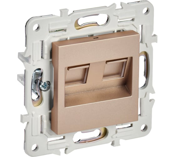 Розетка компьютерная 2-ая IEK SKANDY RJ45 кат.6 SK-K04Sa песочный SK-K20-2-K98