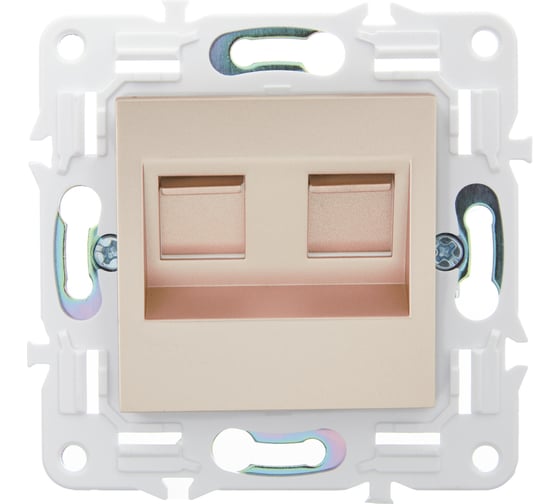 Розетка компьютерная 2-ая IEK SKANDY RJ45 кат.6 SK-K04Sa песочный SK-K20-2-K98