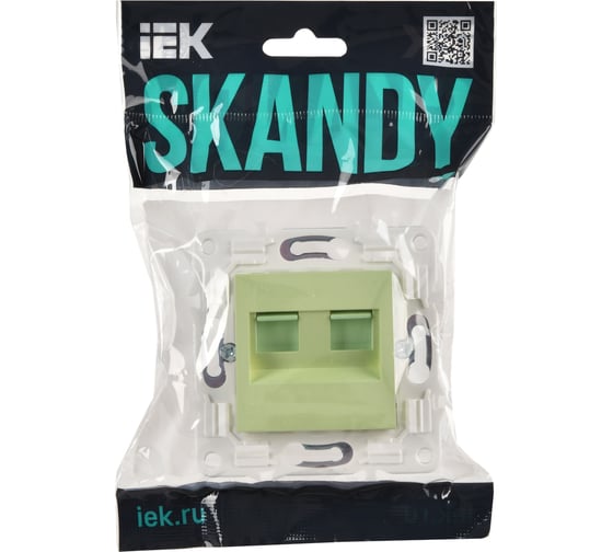 Розетка компьютерная 2-ая IEK SKANDY RJ45 кат.6 SK-K04M мятный SK-K20-2-K06