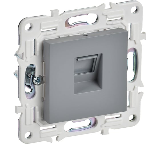 Розетка компьютерная IEK SKANDY RJ45 кат.6 SK-K02Gr серый SK-K10-2-K03