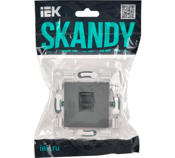 Розетка компьютерная IEK SKANDY RJ45 кат.6 SK-K02Gr серый SK-K10-2-K03