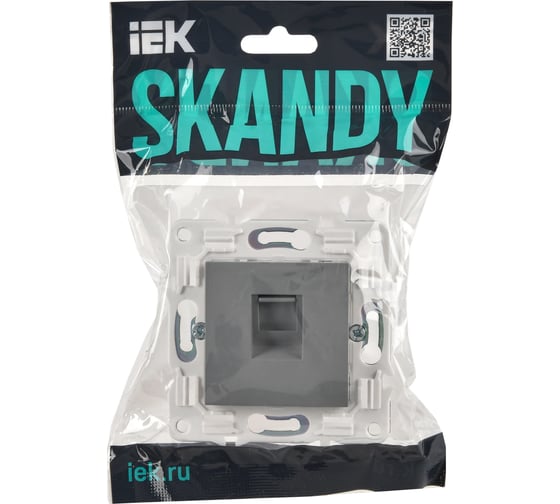 Розетка компьютерная IEK SKANDY RJ45 кат.5E SK-K01Gr серый SK-K10-1-K03