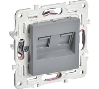 Розетка компьютерная 2-ая IEK SKANDY RJ45 кат.6 SK-K04Gr серый SK-K20-2-K03