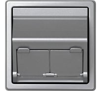 Адаптер Simon на 2 коннектора RJ45 KEYSTONE, AMP, Brand-Rex, KRONE, S73 Loft, алюминий 73086-63