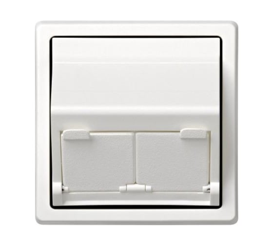Адаптер Simon на 2 коннектора RJ45 KEYSTONE, AMP, Brand-Rex, KRONE, S73 Loft, белый 73086-60 1