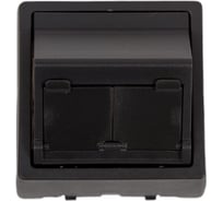 Адаптер Simon на 2 коннектора RJ45 KEYSTONE, AMP, Brand-Rex, KRONE, S73 Loft, графит 73086-62