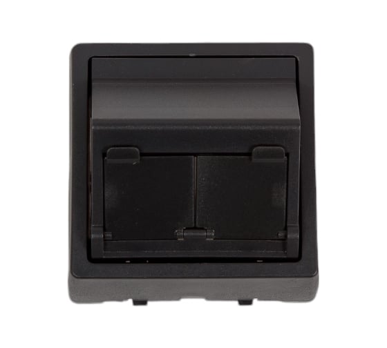 Адаптер Simon на 2 коннектора RJ45 KEYSTONE, AMP, Brand-Rex, KRONE, S73 Loft, графит 73086-62