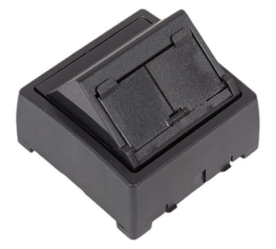 Адаптер Simon на 2 коннектора RJ45 KEYSTONE, AMP, Brand-Rex, KRONE, S73 Loft, графит 73086-62