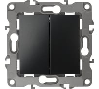 Переключатель ЭРА Серия 12 12-1112-05 перекрстный двойной, 10АХ250В, антрацит Б0065297