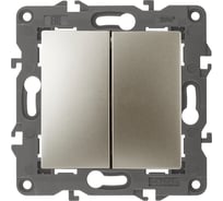 Переключатель ЭРА Серия 12 12-1112-04 перекрстный двойной, 10АХ250В, шампань Б0065322