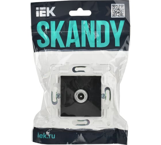 Розетка TV проходная IEK SKANDY SK-A17Bl черный SK-A10-P-K02