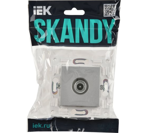 Розетка TV проходная IEK SKANDY SK-A17S серебро SK-A10-P-K23