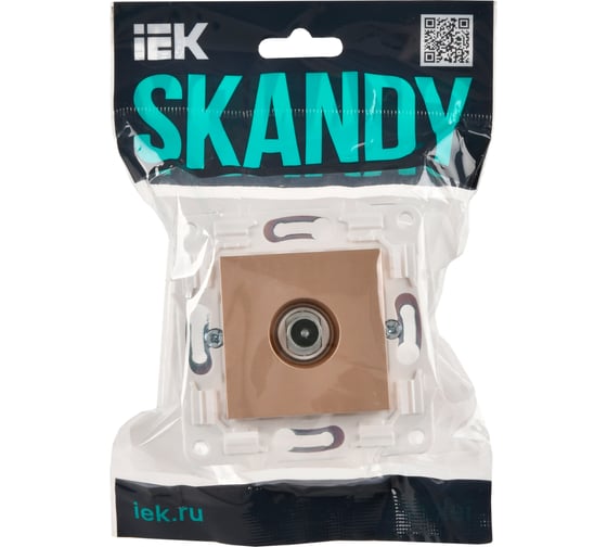 Розетка TV проходная IEK SKANDY SK-A17Sa песочный SK-A10-P-K98