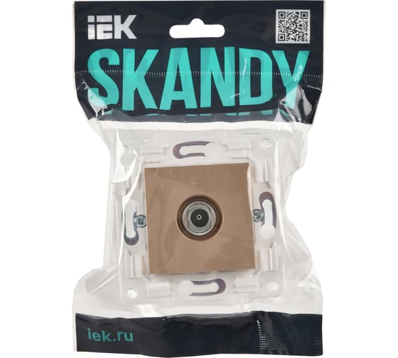 Розетка TV оконечная IEK SKANDY SK-A12Sa песочный SK-A10-O-K98