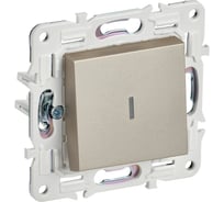 Выключатель 1-клавишный проходной IEK SKANDY SK-V08Sh с индикацией, 10А, шампань SK-V12-1-10-K37