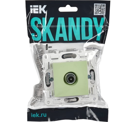 Розетка TV проходная IEK SKANDY SK-A17M мятный SK-A10-P-K06