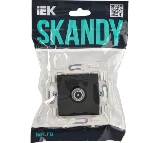 Розетка TV проходная IEK SKANDY SK-A17G графит SK-A10-P-K53