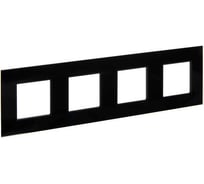 Рамка 4-местная IEK SKANDY SK-F24Bl стекло черный SK-M42-G-K02