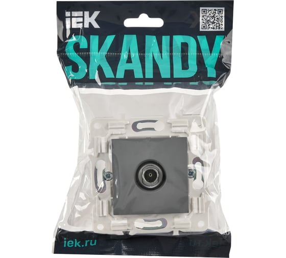 Розетка TV оконечная IEK SKANDY SK-A12Gr серый SK-A10-O-K03