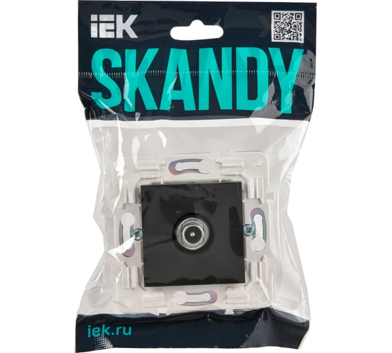 Розетка TV проходная IEK SKANDY SK-A17T титан SK-A10-P-K48