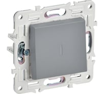 Выключатель 1-клавишный проходной IEK SKANDY SK-V08Gr с индикацией, 10А, серый SK-V12-1-10-K03