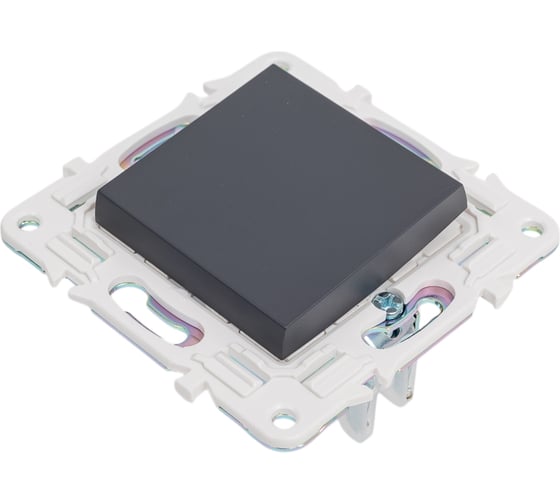 Выключатель 1-клавишный проходной IEK SKANDY SK-V02T 10А, титан SK-V12-0-10-K48