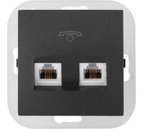Механизм розетки телефонной Bylectrica 2 гнезда, серия СТИЛЬ, графит ТР24-051 графит