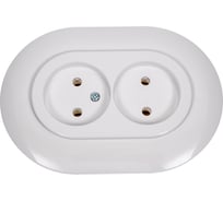 Розетка 2-местная Bylectrica СУ без земл. серия ПРОВАНС круг, белый РС16-0441