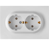 Розетка 2-местная BylectricaСУ с земл. серия ПРОВАНС квадрат, белый РС16-0342