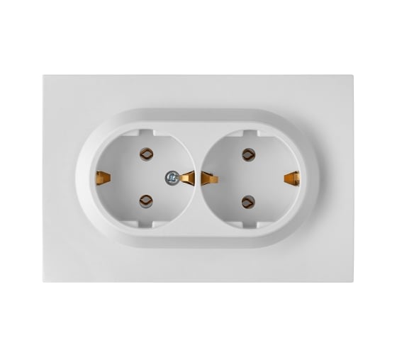Розетка 2-местная BylectricaСУ с земл. серия ПРОВАНС квадрат, белый РС16-0342