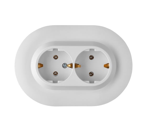 Розетка 2-местная BylectricaСУ с земл. серия ПРОВАНС круг, белый РС16-0442 1