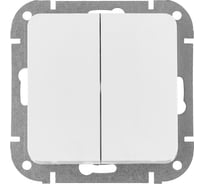 Механизм выключателя 2-клавишный Bylectrica проходной, СУ серия АСТРУМ, белый С(6+6) 10-3563