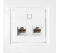 Розетка компьютерная 2-местная Bylectrica серия УЮТ, графит РК216-010 графит