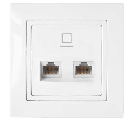 Розетка компьютерная 2-местная Bylectrica серия УЮТ, графит РК216-010 графит