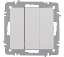 Выключатель Intro Accent 610601 тройной, 10А250В, IP20, скрытой установки, AL/CU, белый Б0063531
