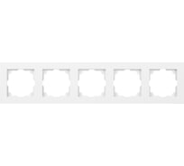 Рамка для розеток и выключателей Intro Accent 650501 на 5 постов, скрытой установки, белый Б0063775