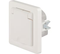 Розетка Intro 720901 Style 2PE Schuko с крышкой, шторки, 16А, 250В, IP44, скрытой установки, белый Б0060645