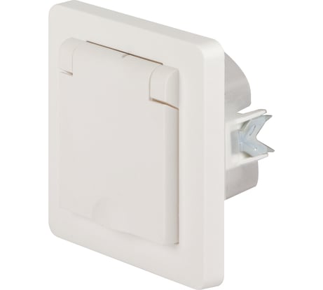 Розетка Intro 720901 Style 2PE Schuko с крышкой, шторки, 16А, 250В, IP44, скрытой установки, белый Б0060645