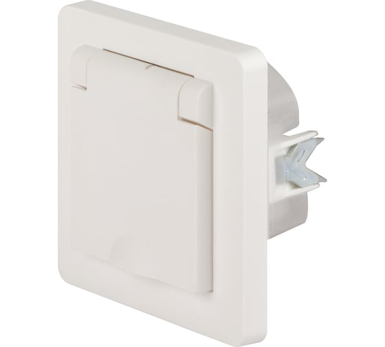 Розетка Intro 720901 Style 2PE Schuko с крышкой, шторки, 16А, 250В, IP44, скрытой установки, белый Б0060645