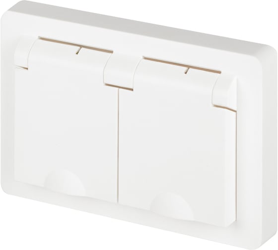 Розетка Intro 720701 Style 2PE Schuko с крышкой, шторки, 16А, 250В, IP20, скрытой установки, белый Б0060643