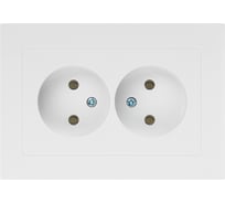 Розетка Intro Accent 620401 2x2P, 16А, 250В, IP20, скрытой установки, AL/CU, белый Б0063447