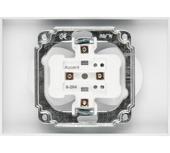 Розетка Intro Accent 620401 2x2P, 16А, 250В, IP20, скрытой установки, AL/CU, белый Б0063447