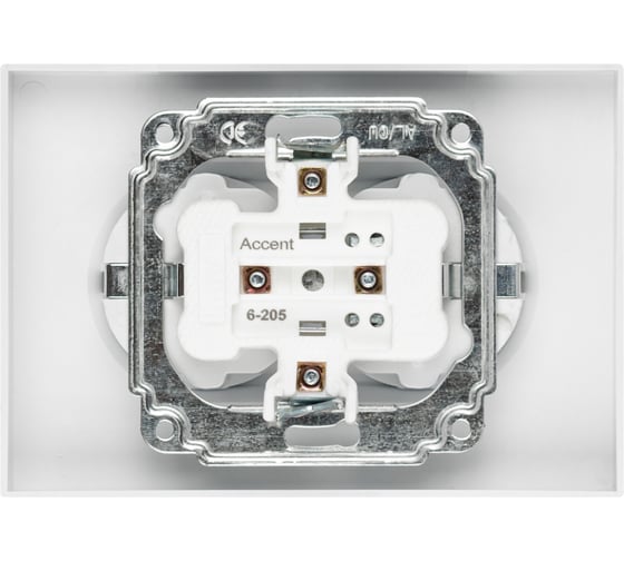 Розетка Intro Accent 620501 2x2PE Schuko, 16А, 250В, IP20, скрытой установки, AL/CU, белый Б0063485