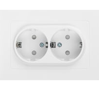 Розетка Intro Accent 620801 2x2PE Schuko, со шторками, 16А, 250В, IP20, скрытой установки, AL/CU, белый Б0063528