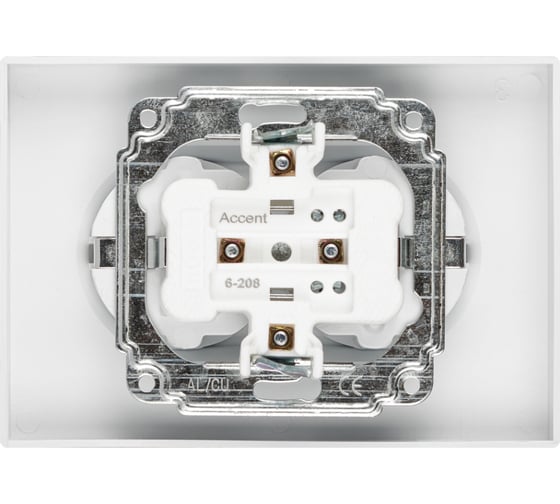 Розетка Intro Accent 620801 2x2PE Schuko, со шторками, 16А, 250В, IP20, скрытой установки, AL/CU, белый Б0063528