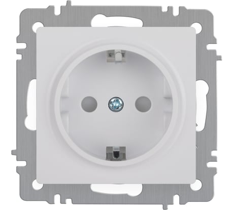 Розетка Intro Accent 620601 2PE Schuko, со шторками, 16А, 250В, IP20, скрытой установки, AL/CU, белый Б0063506