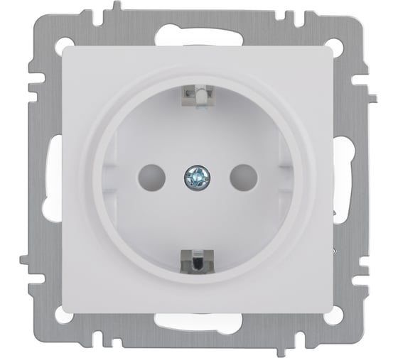 Розетка Intro Accent 620601 2PE Schuko, со шторками, 16А, 250В, IP20, скрытой установки, AL/CU, белый Б0063506 1
