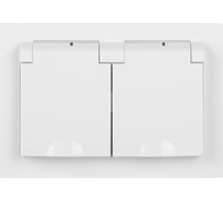 Розетка Intro Accent 621001 2x2PE Schuko с крышками штор., 16А, 250В, IP44, скрытой установки, AL/CU, белый Б0063577