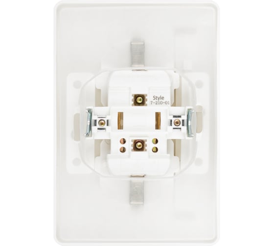 Розетка Intro Style 721001 2x2PE Schuko, с крышкой, шторки, 16А, 250В, скрытой установки, IP44, белый Б0062873